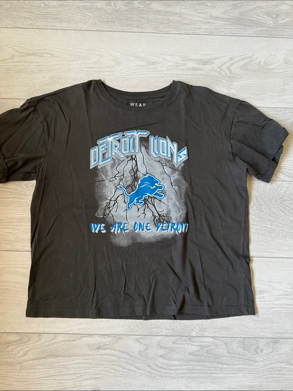 Detroit Lions Short Sleeve Graphic Tee - Black/Blue
